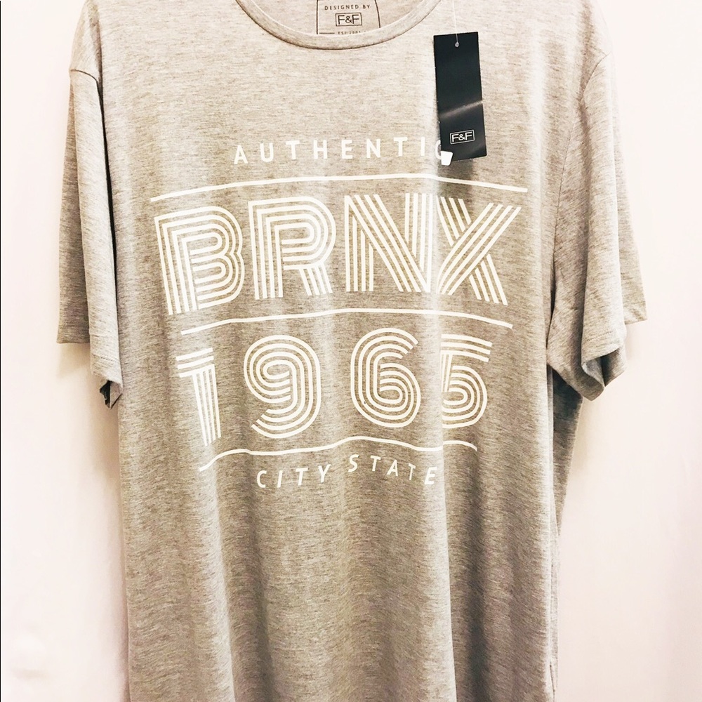 NWT F&F Men’s XXL Grey “Bronx 1965” Cotton T-Shirt